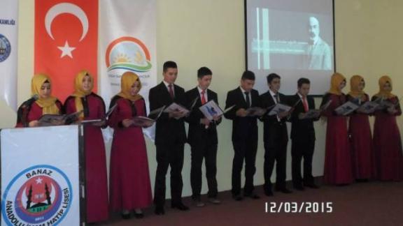 12 Mart İstiklal Marşının Kabul günü ve Mehmet Akif Ersoy´u anma günü programı
